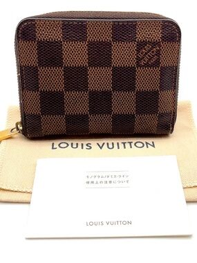 Auth Louis Vuitton Damier Ebene Zippy Coin & Card Purse N63070 W/ Dustbag